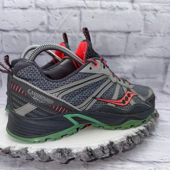 Saucony Excursion TR8 Women's Sz 8 Trail Shoes Sneakers Gray Pink Green S15203-2 - Picture 5 of 12